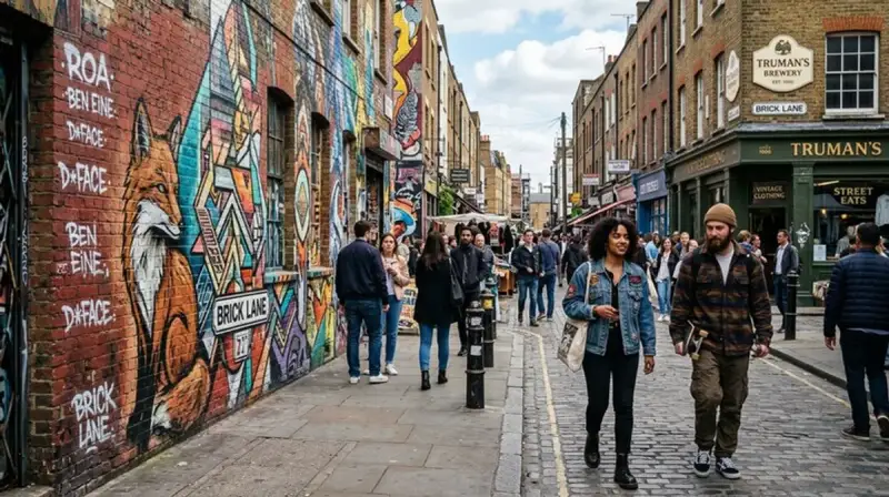 Shoreditch street art on Brick Lane — East London creative and countercultural hub